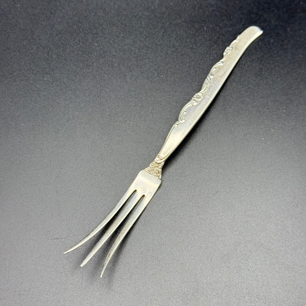 Heirloom Sterling Flower Lane Cocktail Fork Silver 5.5 Inch Seafood Appetizer